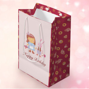 Schönes Alice Rabbit Pink Tee Party Geburtstag Mittlere Geschenktüte