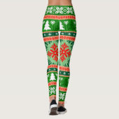 Schönes Allround-Print Weihnachts-Strick-Tapete Leggings (Rückseite)