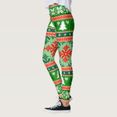 Schönes Allround-Print Weihnachts-Strick-Tapete Leggings (Links)