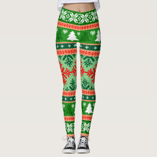 Schönes Allround-Print Weihnachts-Strick-Tapete Leggings