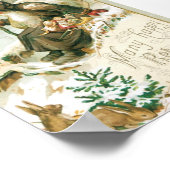 Schönes altes Bild des Weihnachtsmannes Poster (Ecke)