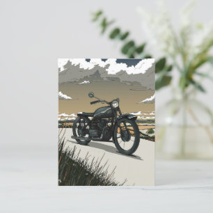 Schönes altes Vintage-Motorrad Postkarte