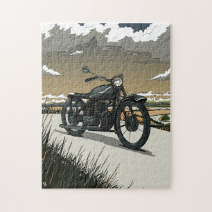 Schönes altes Vintage-Motorrad Puzzle