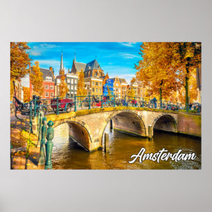 Schönes Amsterdam, Niederlande Poster