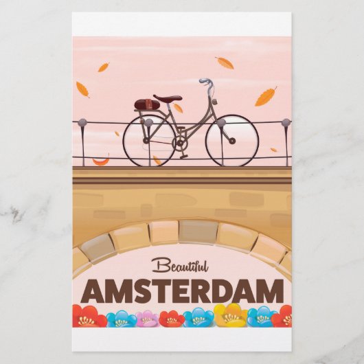 Schönes Amsterdamer Fahrradplakat. Briefpapier (Vorderseite)