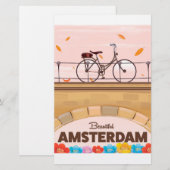 Schönes Amsterdamer Fahrradplakat. Briefpapier (Vorne/Hinten)