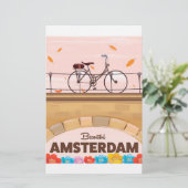 Schönes Amsterdamer Fahrradplakat. Briefpapier (Stehend Vorderseite)