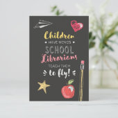 Schönes Angebot an Flügen - Bibliothekare Dankeskarte (Stehend Vorderseite)