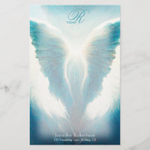 Schönes Angel Wings Monogram Stationery