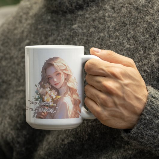 Schönes Anime Flower Girl Kaffeetasse