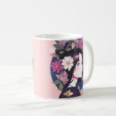 Schönes Anime Girl gekrönt mit Blume Kaffeetasse (VorderseiteRechts)