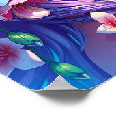 Schönes Anime Girl mit Lila Haar Poster (Ecke)