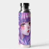 Schönes Anime Girl mit Lila Haar Trinkflasche (Links)