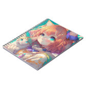 Schönes Anime Girl mit Niedlich Kitten Notizblock (Linke Seite)
