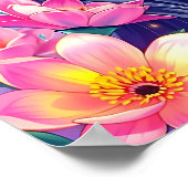 Schönes Anime Girl und Blume Poster (Ecke)