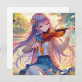 Schönes Anime Girl Violine (Vorne/Hinten)