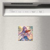 Schönes Anime Girl Violine Magnet (In Situ (Geschirrspüler))