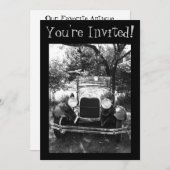 Schönes antikes Auto-Foto laden Einladung (Vorne/Hinten)