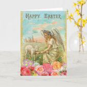 Schönes antikes Bild der Osterkarte Karte (Gelbe Blume)