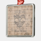 Schönes antikes Musiknoten Herz Silbernes Ornament (Links)