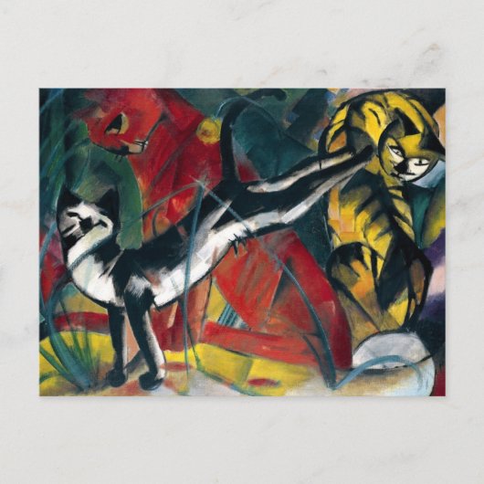 Schönes antikes Ölgemälde von drei Katzen Postkarte (Vorderseite)