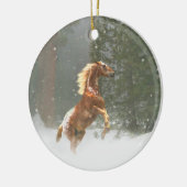 Schönes Appaloosa Pferd im Schnee Keramikornament (Links)