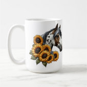 Schönes Appaloosa Pferd mit Sonnenblumen Kaffeetasse (Links)