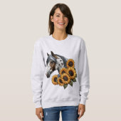 Schönes Appaloosa Pferd mit Sonnenblumen Sweatshirt (Vorne ganz)