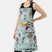 Schönes Aqua Blue und Black Queen Bee & Foliage Schürze (InSitu)