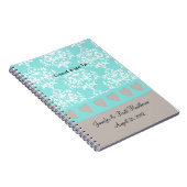 Schönes Aqua Blue und Taupe Wedding Guest Notebook Notizblock (Rechte Seite)
