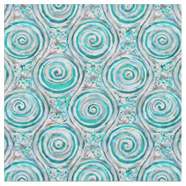 Schönes Aqua Symmetrische Wirbel & Strudelstoffe Stoff