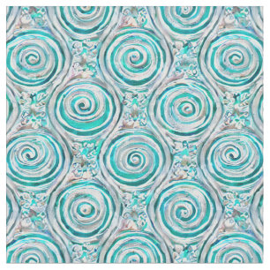 Schönes Aqua Symmetrische Wirbel & Strudelstoffe Stoff
