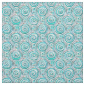 Schönes Aqua Symmetrische Wirbel & Strudelstoffe Stoff (Muster)
