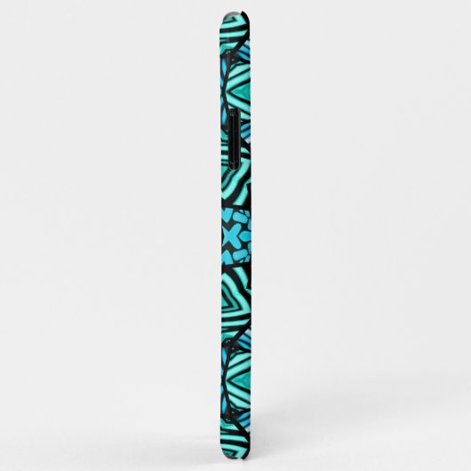 Schönes Aquamarines Aqua Türkis Ethnisches Mosaik  Case-Mate iPhone Hülle (Hinten/Rechts)