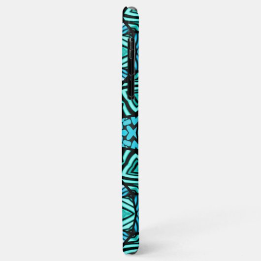 Schönes Aquamarines Aqua Türkis Ethnisches Mosaik  Case-Mate iPhone Hülle (Hinten/Links)