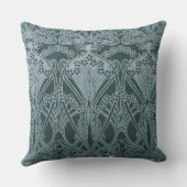 Schönes, aquamarines Jugendstil-Muster, floral,m Kissen (Rückseite)