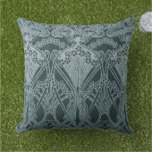 Schönes, aquamarines Jugendstil-Muster, floral,m Kissen (Gras)