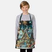 Schönes Aquamarines Lebkuchen Haus Aquamarine Deko Schürze (Getragen)