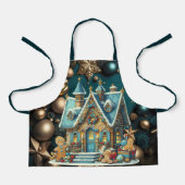 Schönes Aquamarines Lebkuchen Haus Aquamarine Deko Schürze (Vorderseite)
