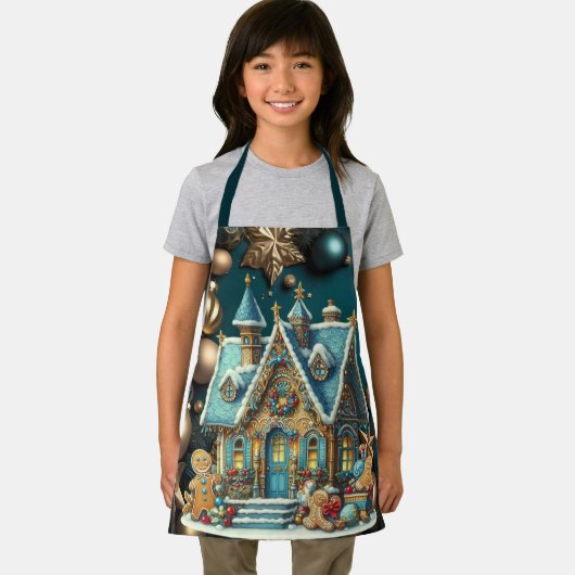 Schönes Aquamarines Lebkuchen Haus Aquamarine Deko Schürze (Insitu)