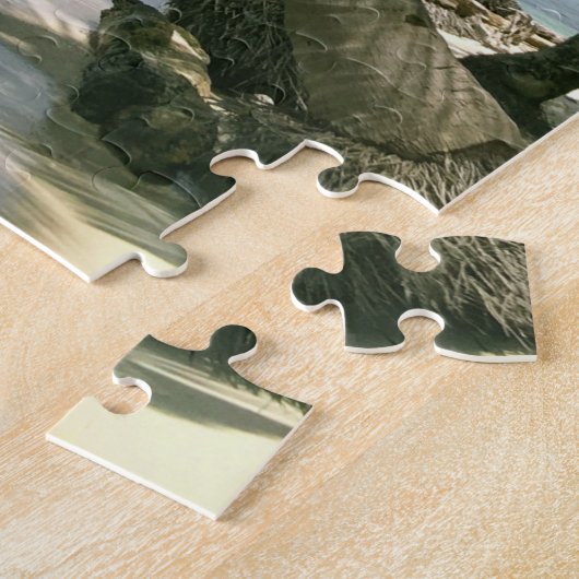 Schönes Aquamarines Meer, Sandstrand, Palmen Puzzle (Seite)