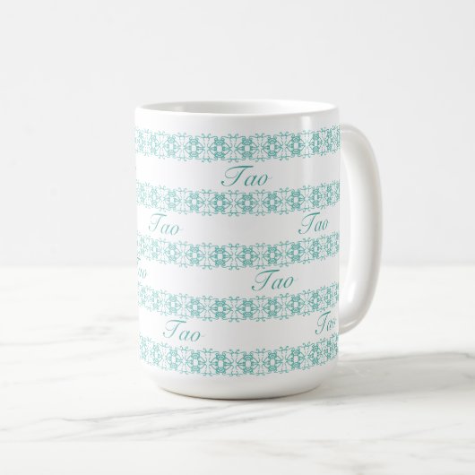 Schönes Aquamarines Muster für Tao Geometric Kaffeetasse (VorderseiteRechts)