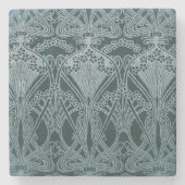 Schönes, aquamarines Silber, Jugendstil-Muster, Bl Steinuntersetzer (Vorderseite)