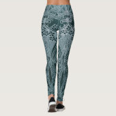 Schönes, aquamarines Silber, Kunst nouveau Muster, Leggings (Rückseite)