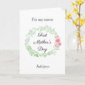 Schönes Aquarell 1. Muttertag Nichte Karte (Gelbe Blume)