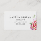 Schönes Aquarell-Blume Visitenkarte (Rückseite)