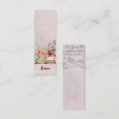 Schönes Aquarell Blumenbuch Lesezeichen Mini Visitenkarte (Vorne/Hinten)