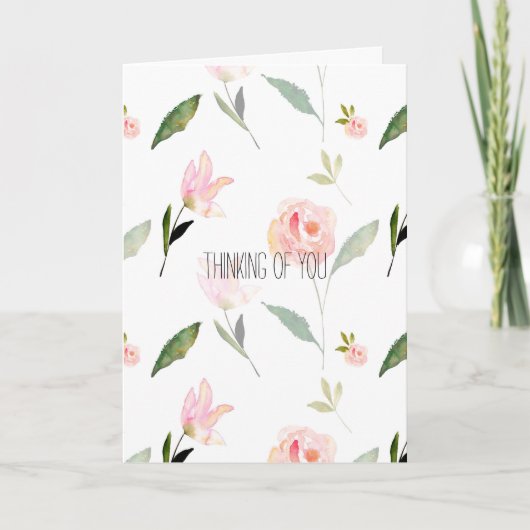 Schönes Aquarell Blumendenken Karte (Vorderseite)