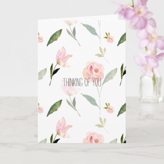 Schönes Aquarell Blumendenken Karte (Orchidee)