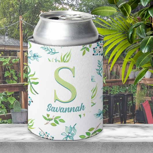 Schönes Aquarell-Blumengarten-Personalized Dosenkühler